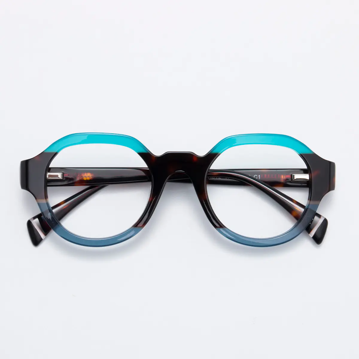 Round Blue Eyeglasses