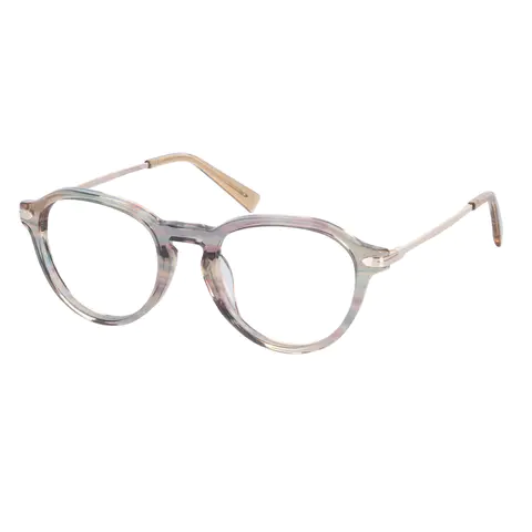 Oval Transparent Gray Eyeglasses