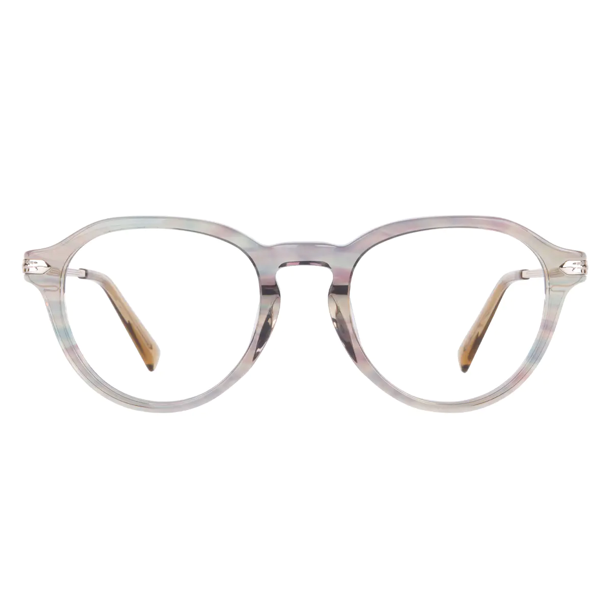 Oval Transparent Gray Eyeglasses