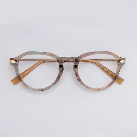 Oval Transparent Gray Eyeglasses