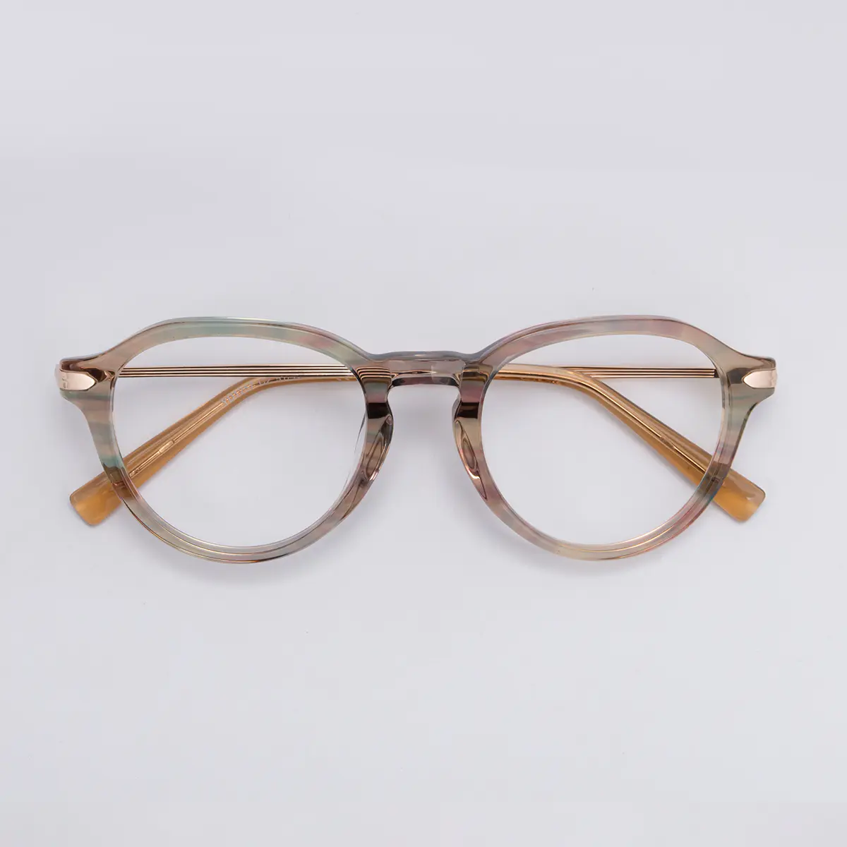 Oval Transparent Gray Eyeglasses