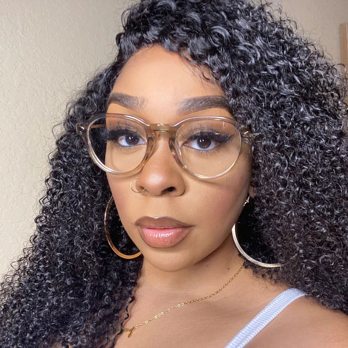Oval Transparent Gray Eyeglasses