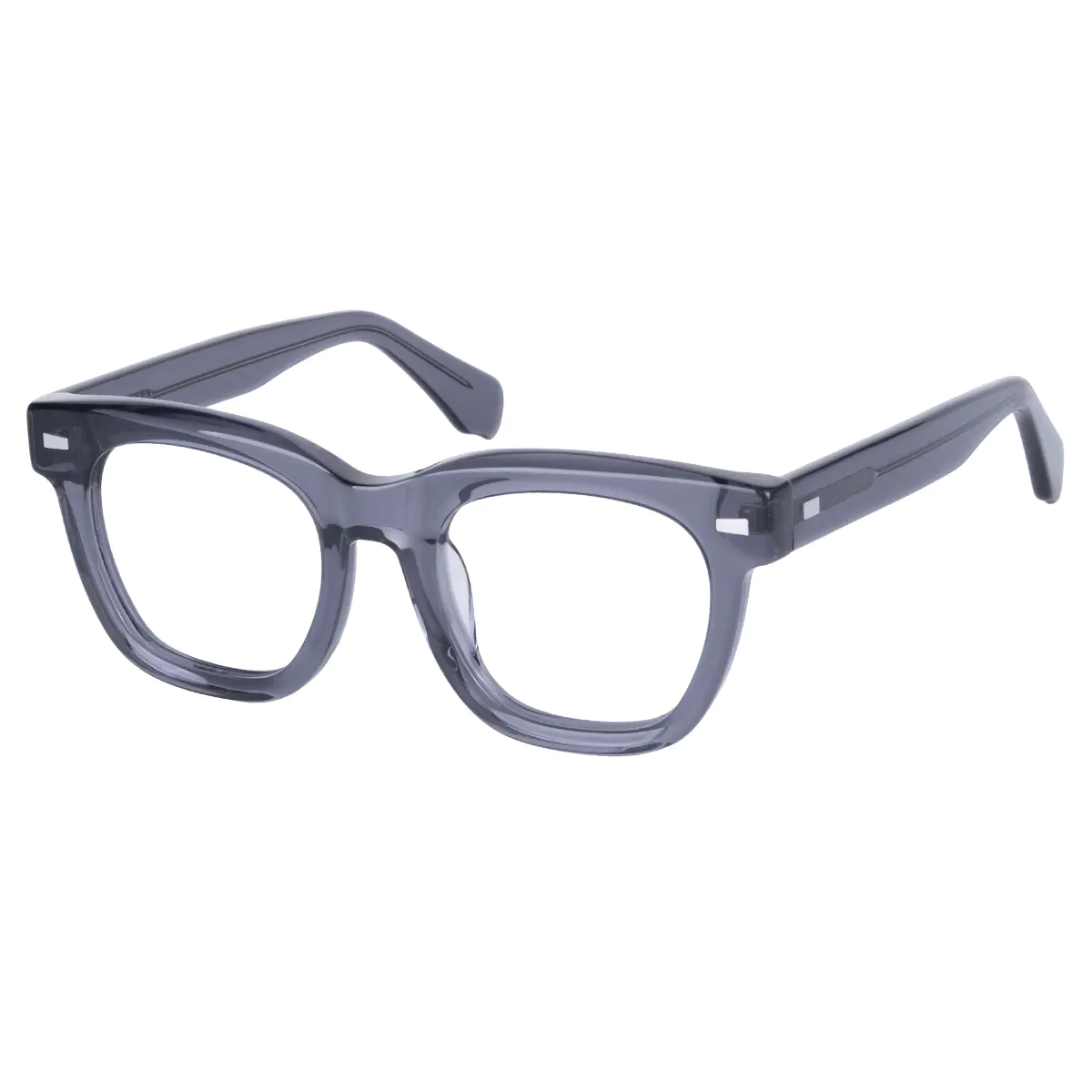 Square Transparent Gray Reading Glasses