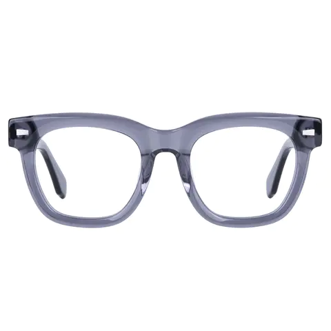 Square Transparent Gray Reading Glasses