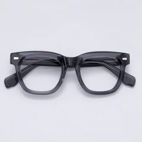 Square Transparent Gray Eyeglasses