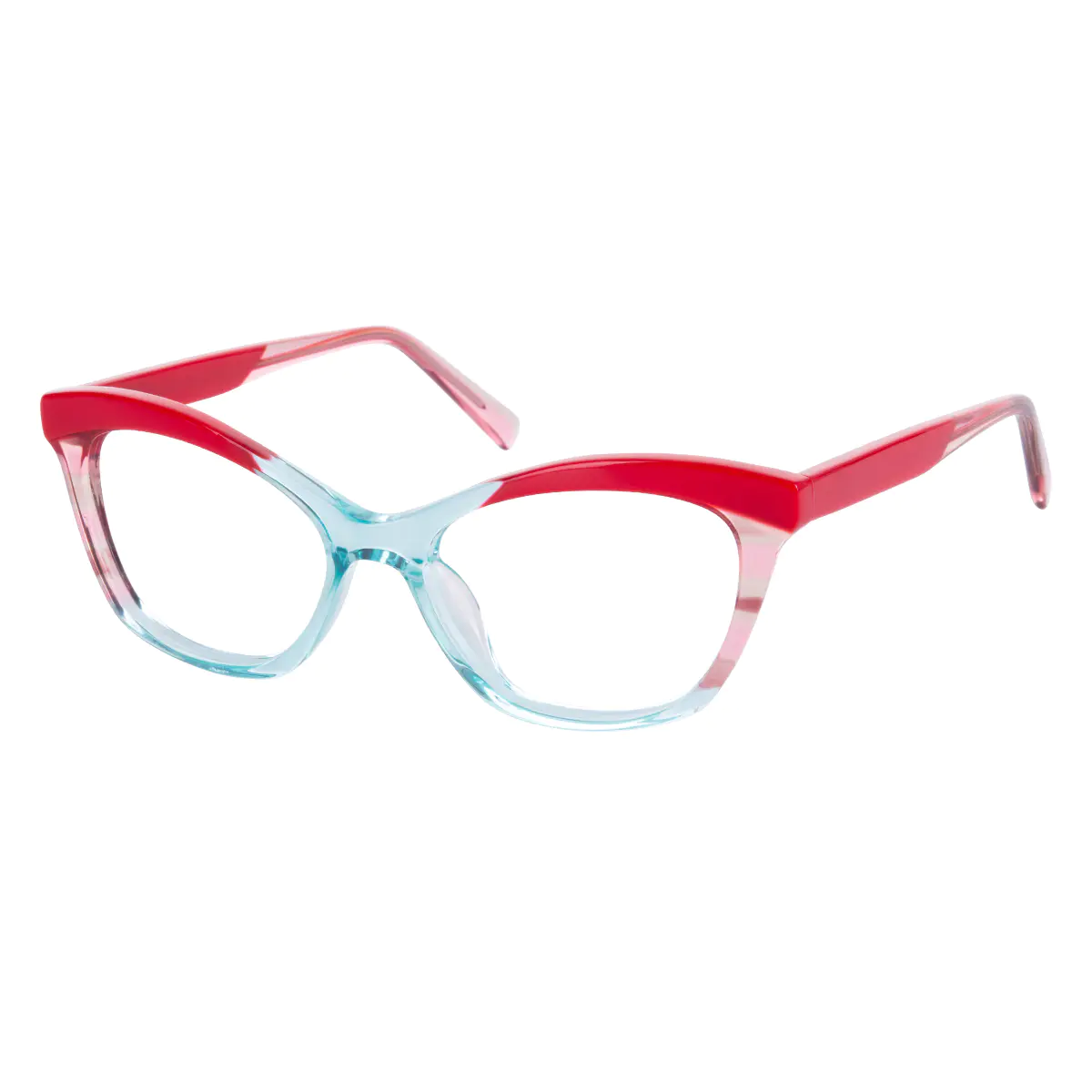 Cat-eye Red/Blue Eyeglasses