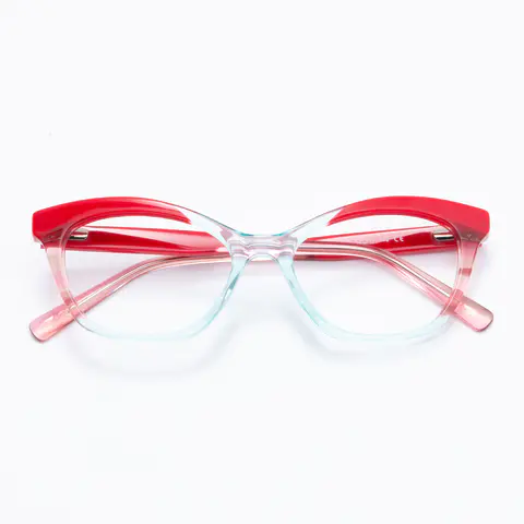 Cat-eye Red/Blue Eyeglasses