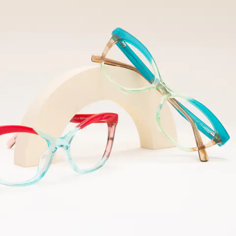 Cat-eye Red/Blue Eyeglasses