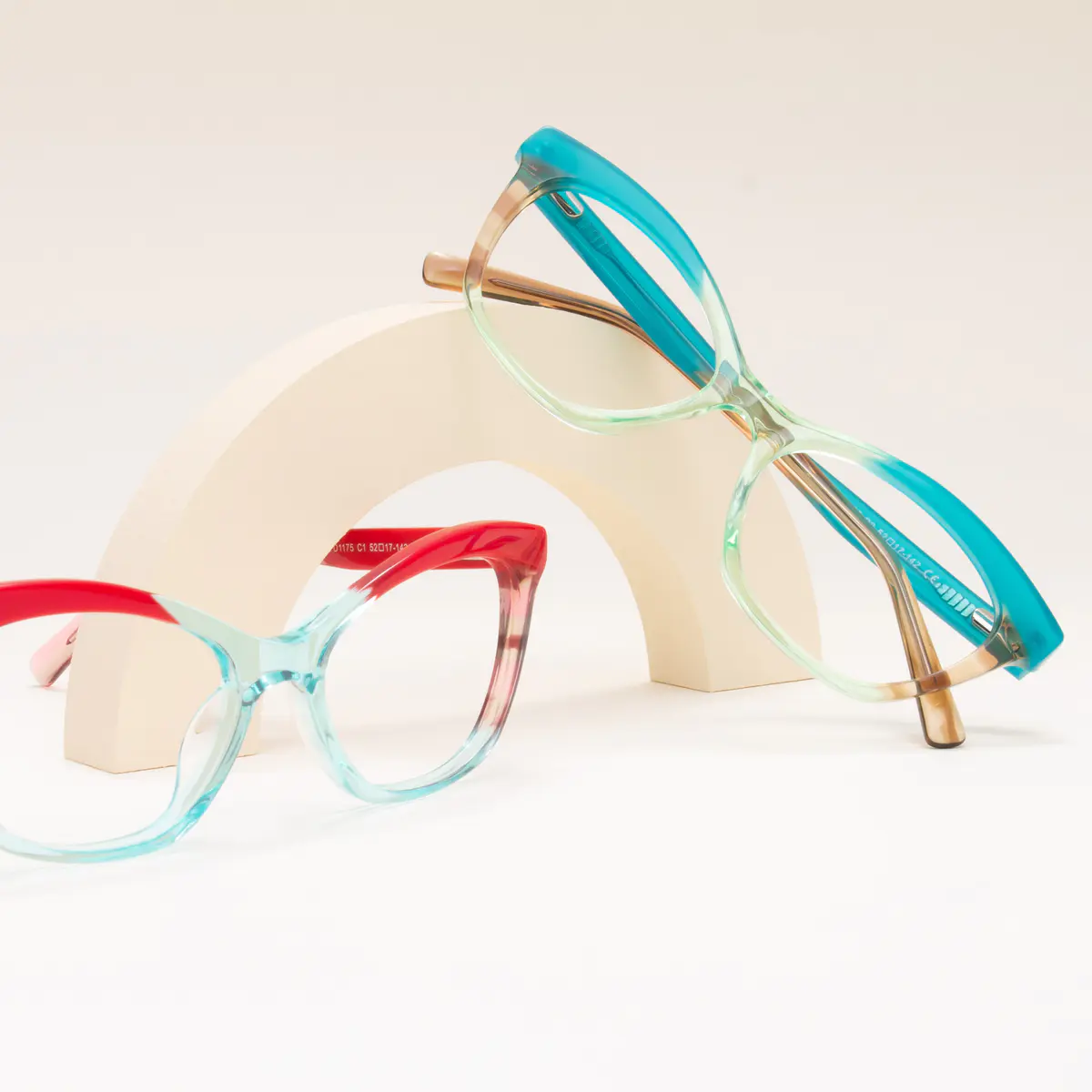 Cat-eye Red/Blue Eyeglasses