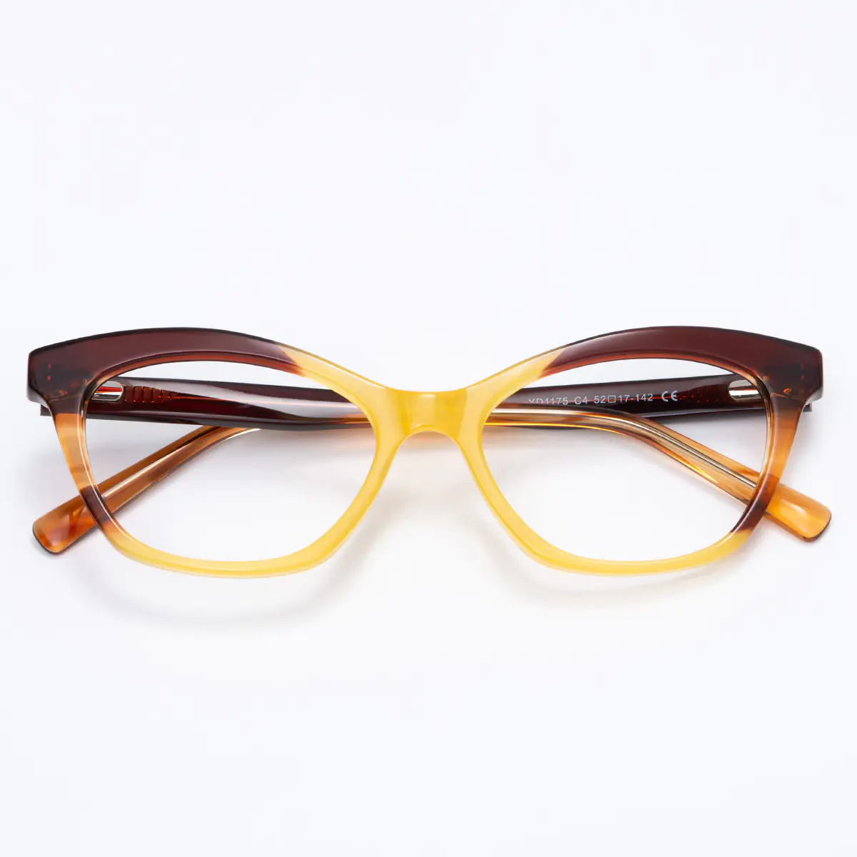 Cat-eye Brown/Yellow Eyeglasses