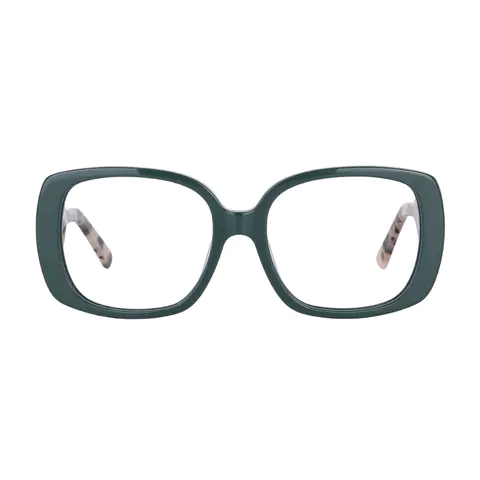 Square Dark Green Eyeglasses