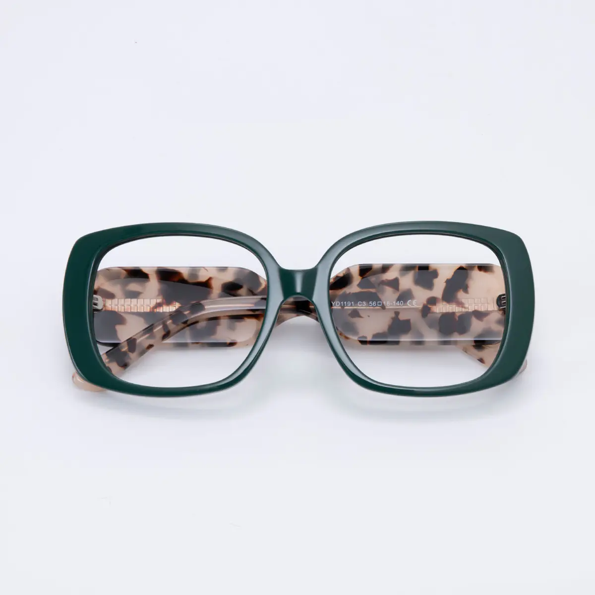 Square Dark Green Eyeglasses