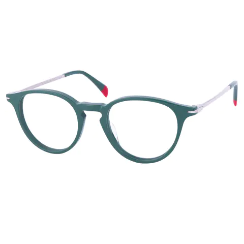 Oval Dark Green Eyeglasses