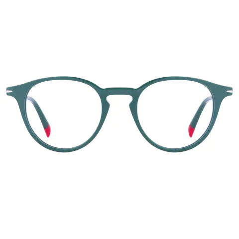 Oval Dark Green Eyeglasses