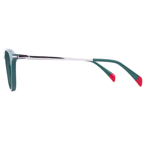 Oval Dark Green Eyeglasses