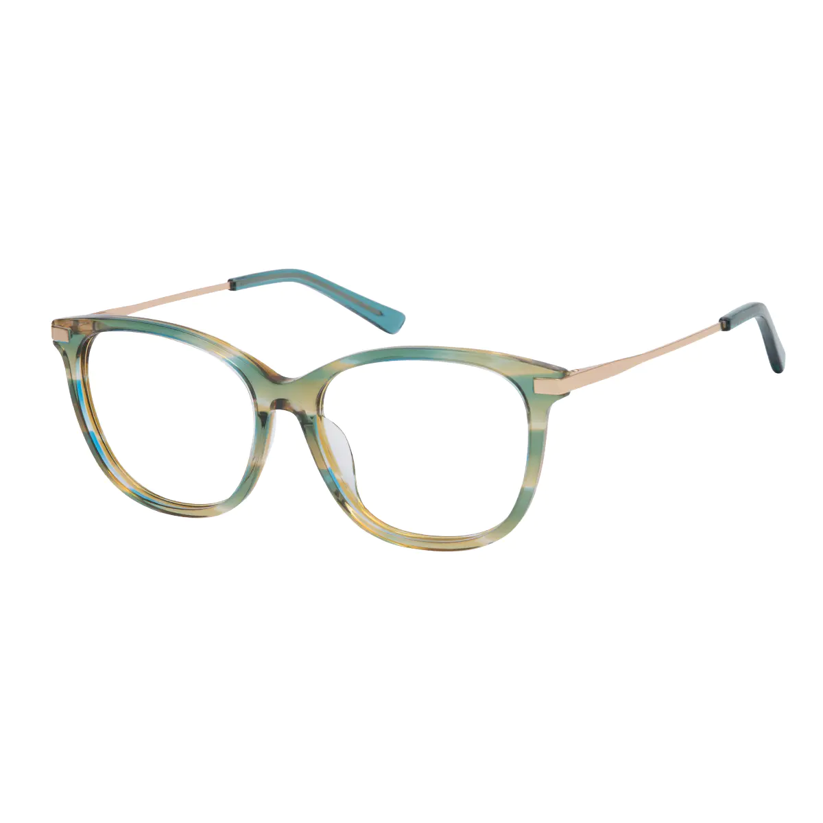 Rectangle Green Eyeglasses