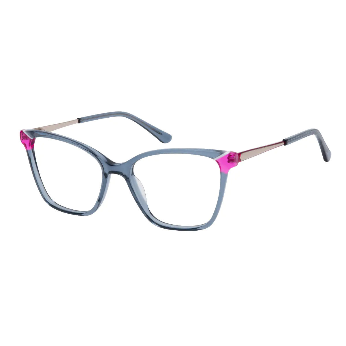 Cat-eye Transparent Blue Eyeglasses