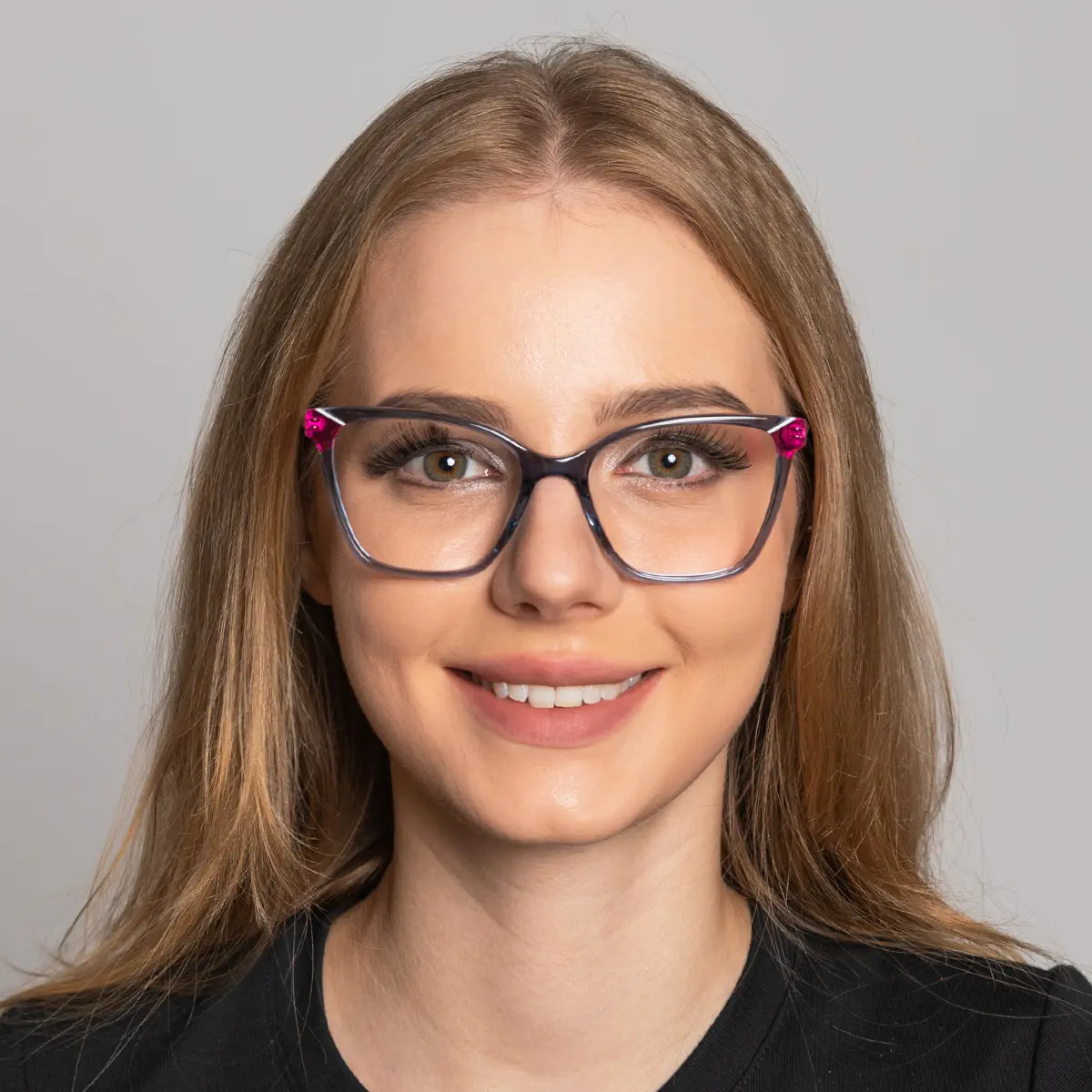 Cat-eye Transparent Blue Eyeglasses