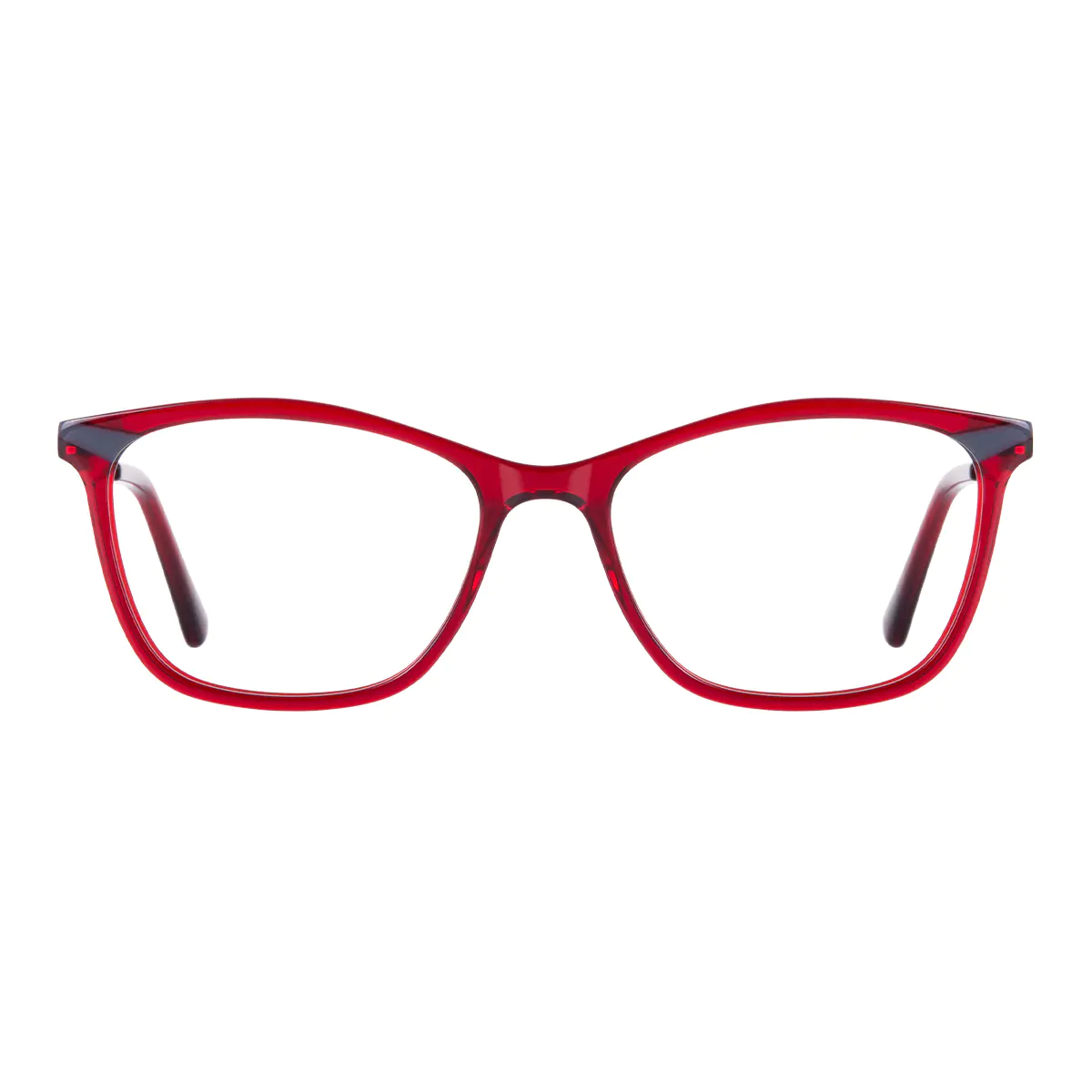 Rectangle Transparent Red Eyeglasses