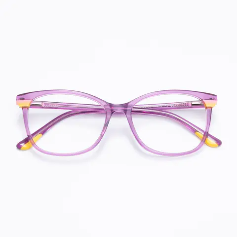 Rectangle Transparent Purple Eyeglasses