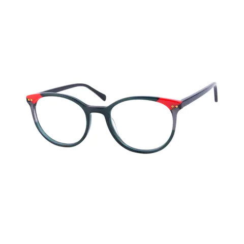 Oval Dark Green Eyeglasses