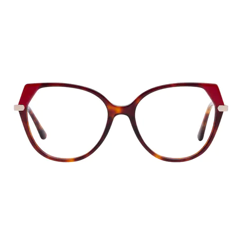 Geometric Ruby Tortoiseshell Eyeglasses