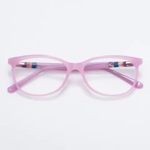Oval Pink Eyeglasses