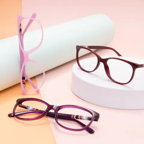 Oval Pink Eyeglasses