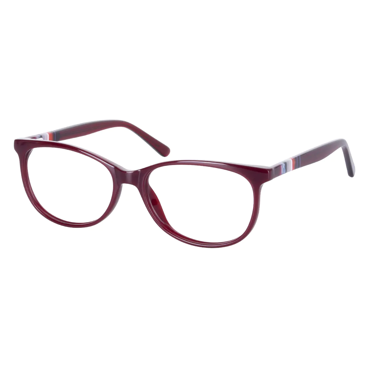 Oval Transparent Pink Eyeglasses