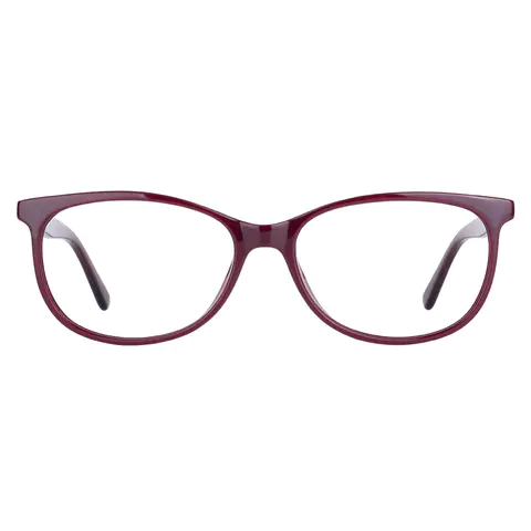 Oval Transparent Pink Eyeglasses