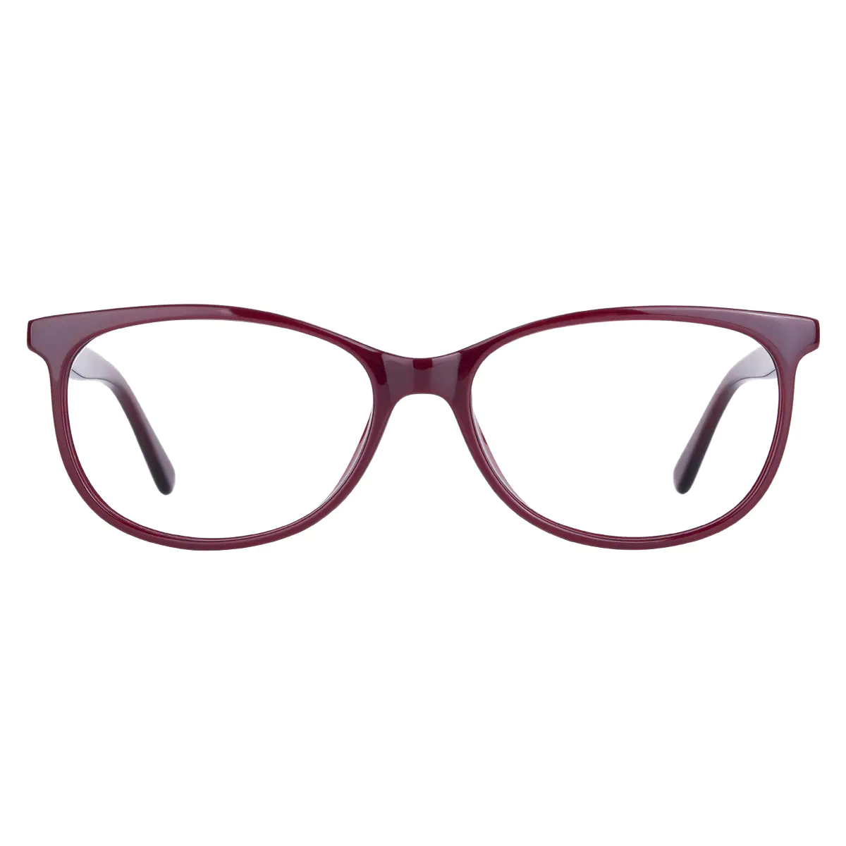 Oval Transparent Pink Eyeglasses