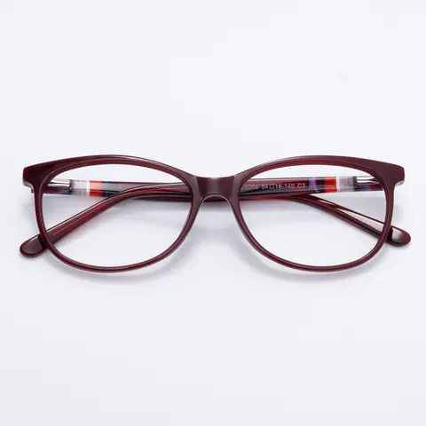 Oval Transparent Pink Eyeglasses