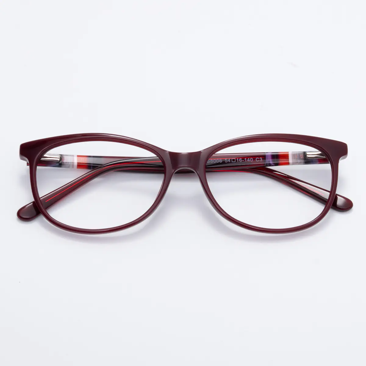 Oval Transparent Pink Eyeglasses