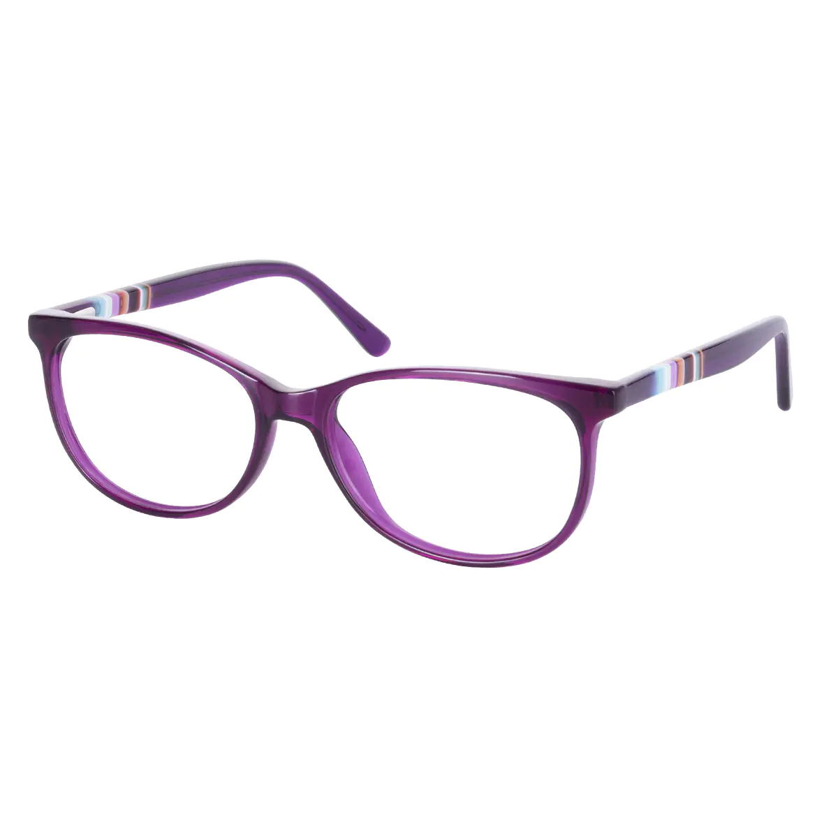 Oval Purple Eyeglasses