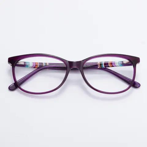 Oval Purple Eyeglasses