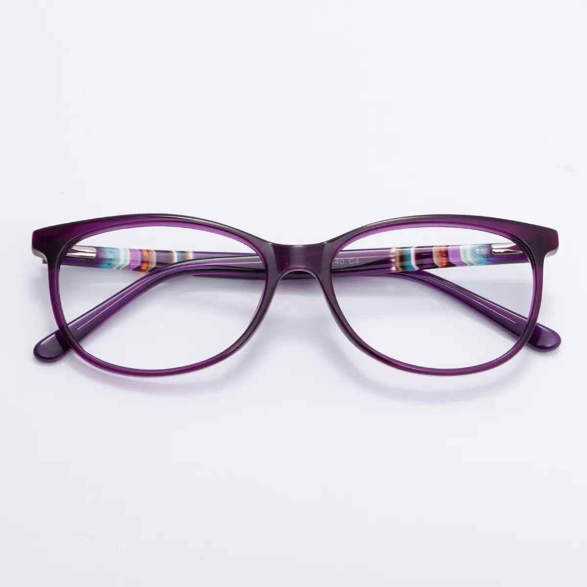 Oval Purple Eyeglasses
