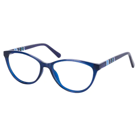 Oval Blue Eyeglasses