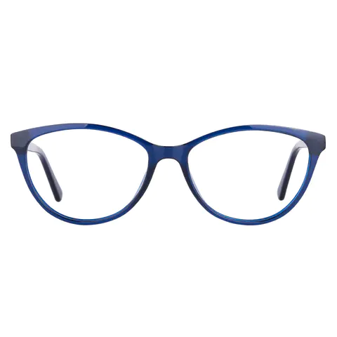 Oval Blue Eyeglasses