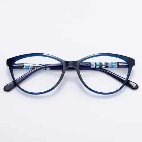 Oval Blue Eyeglasses