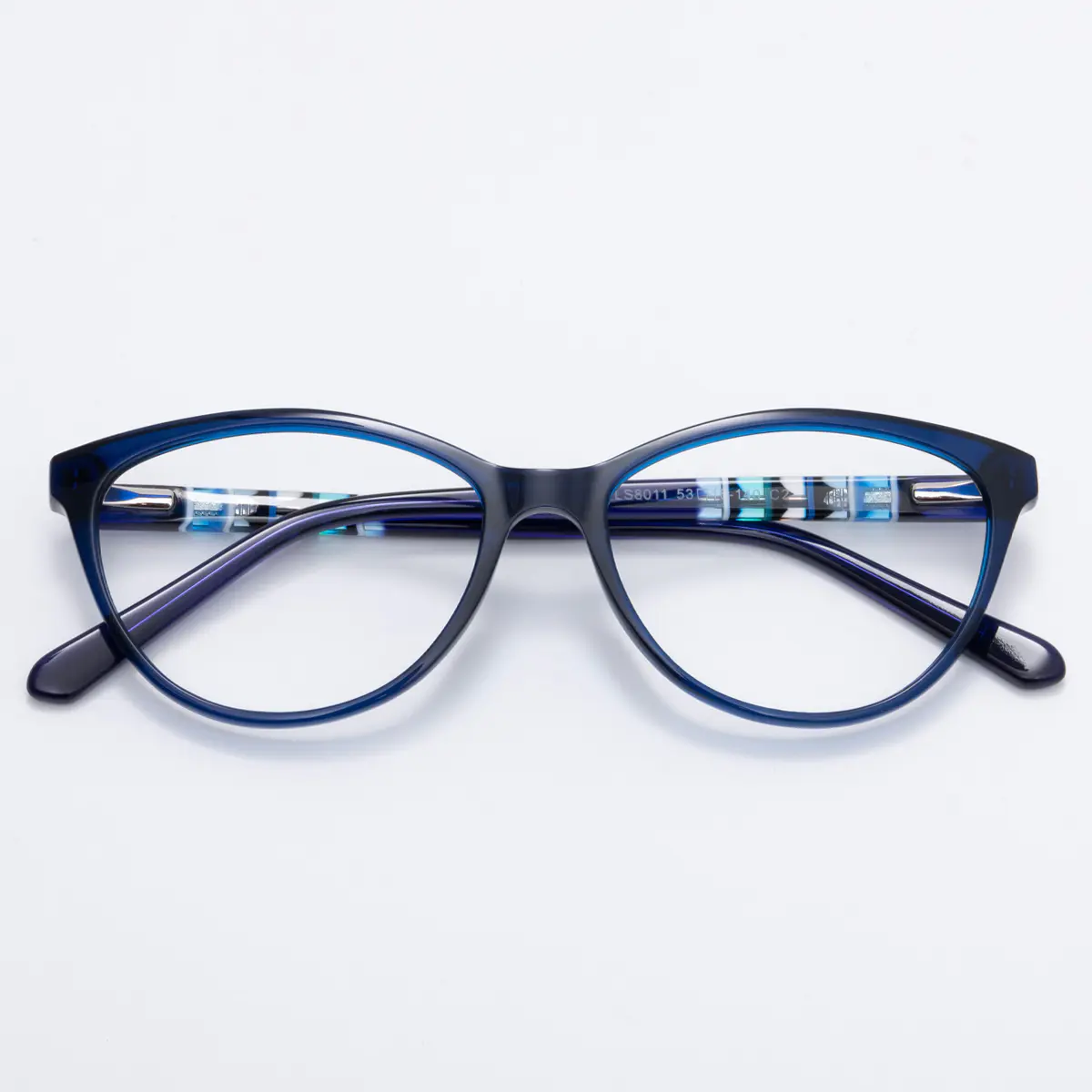 Oval Blue Eyeglasses