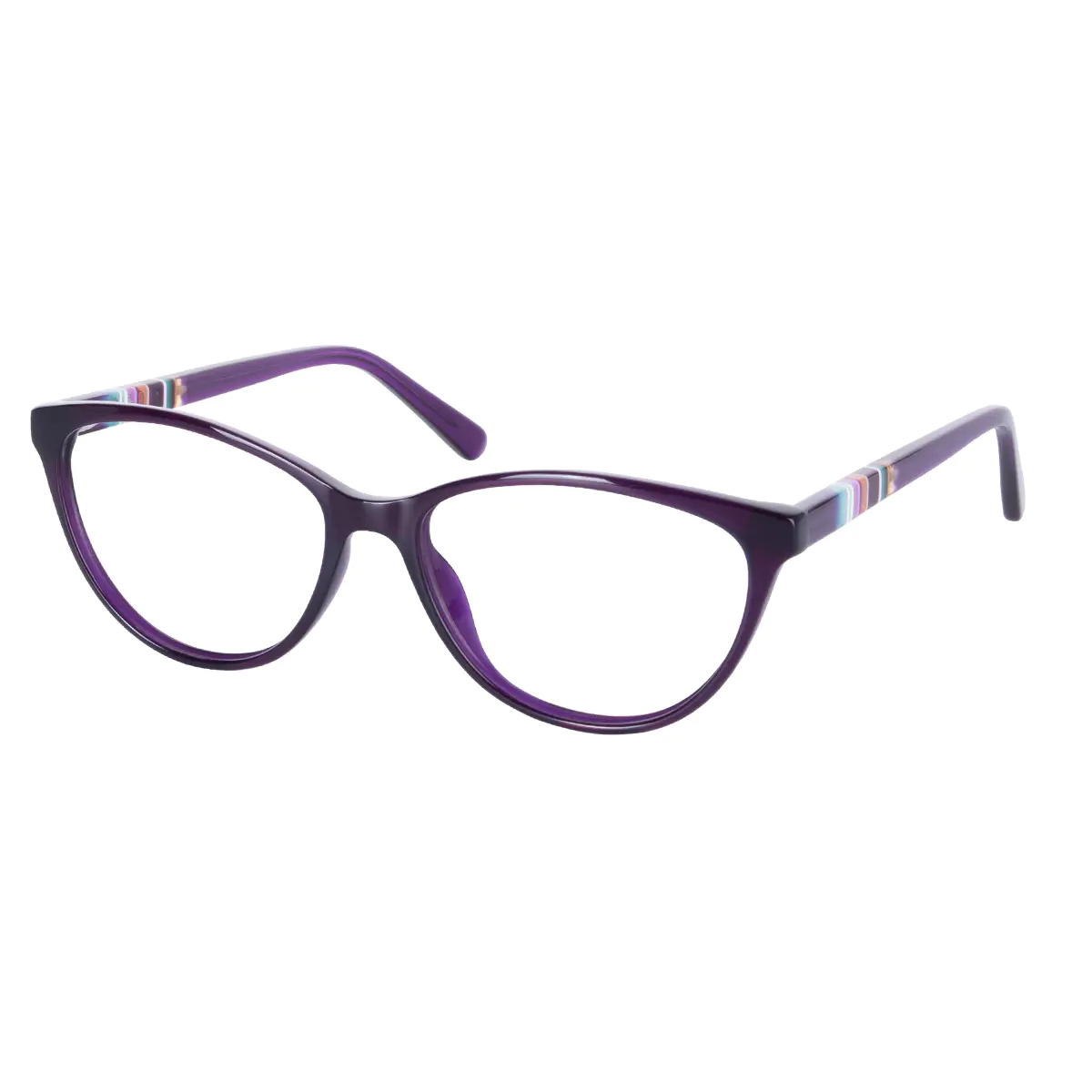 Oval Purple Eyeglasses