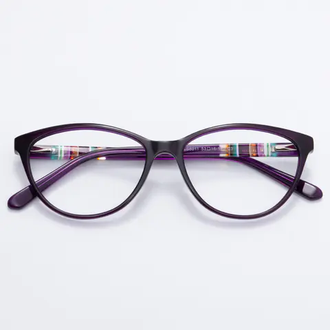 Oval Purple Eyeglasses