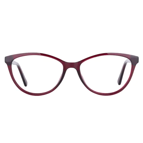 Oval Red Eyeglasses
