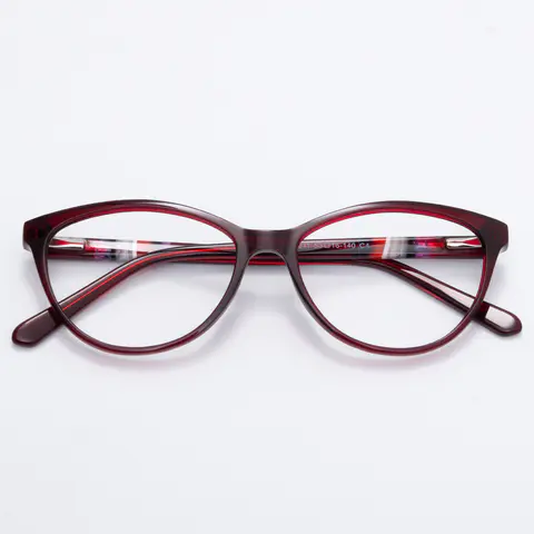 Oval Red Eyeglasses