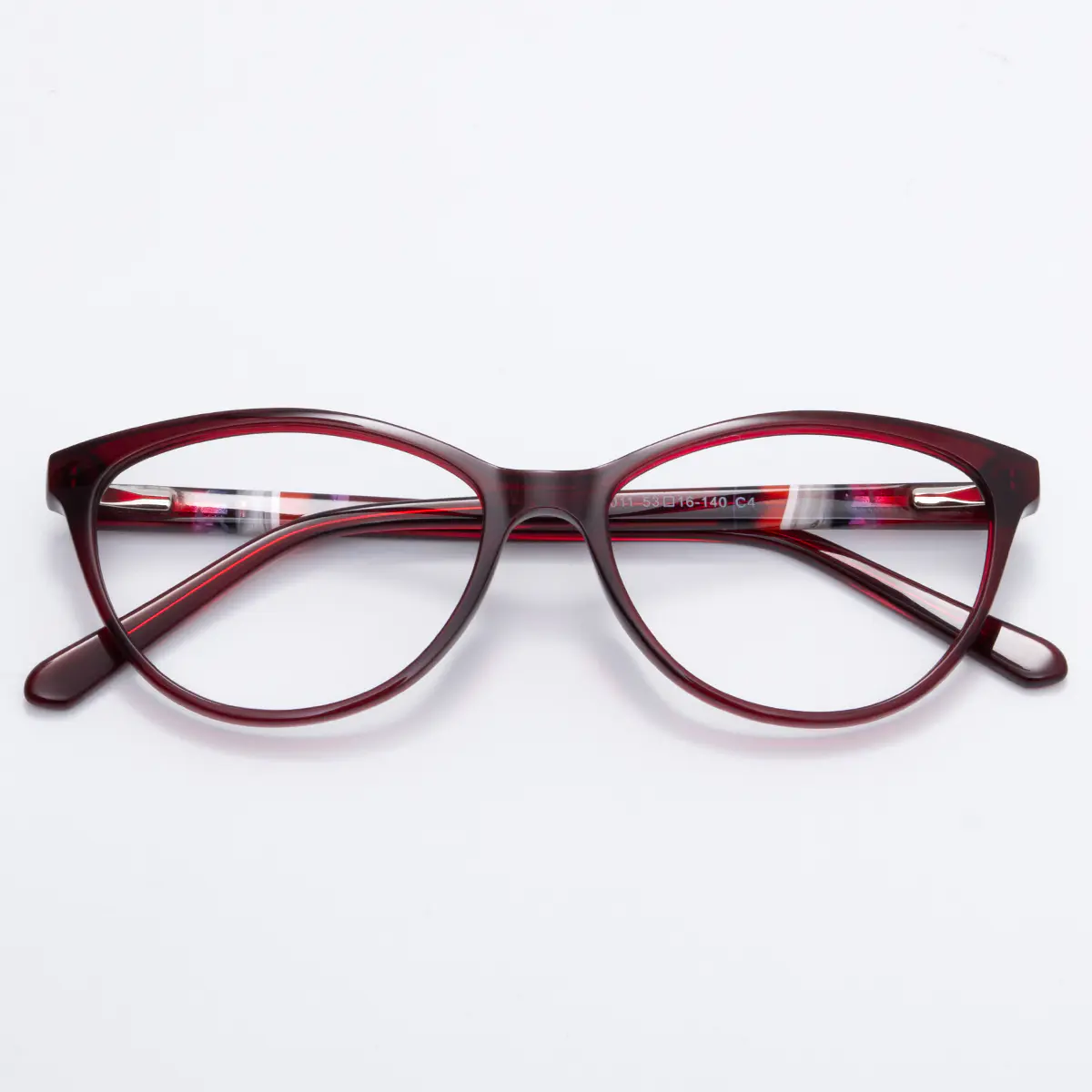 Oval Red Eyeglasses