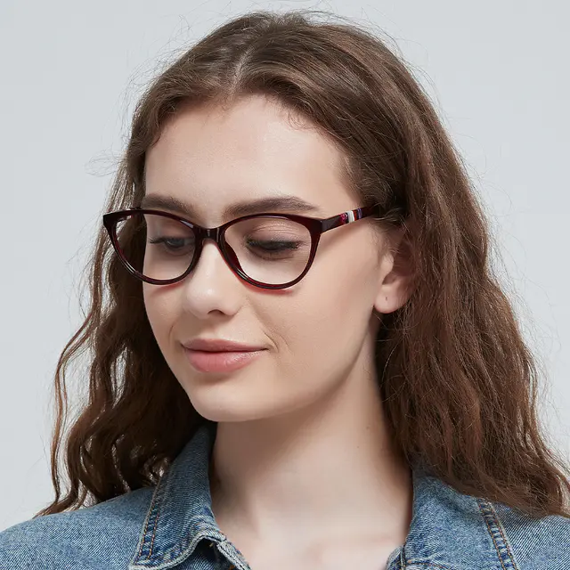 Oval Red Eyeglasses