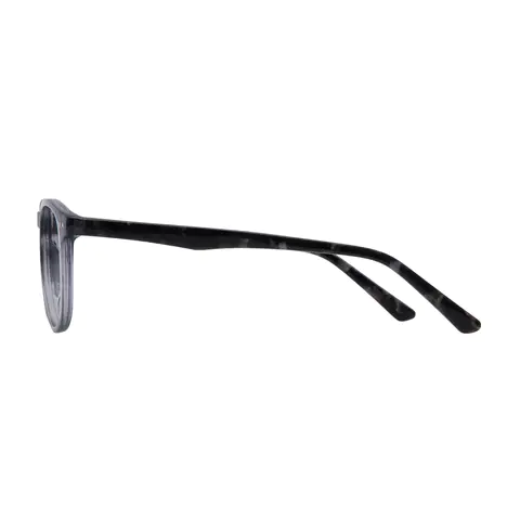 Round Transparent Gray Eyeglasses