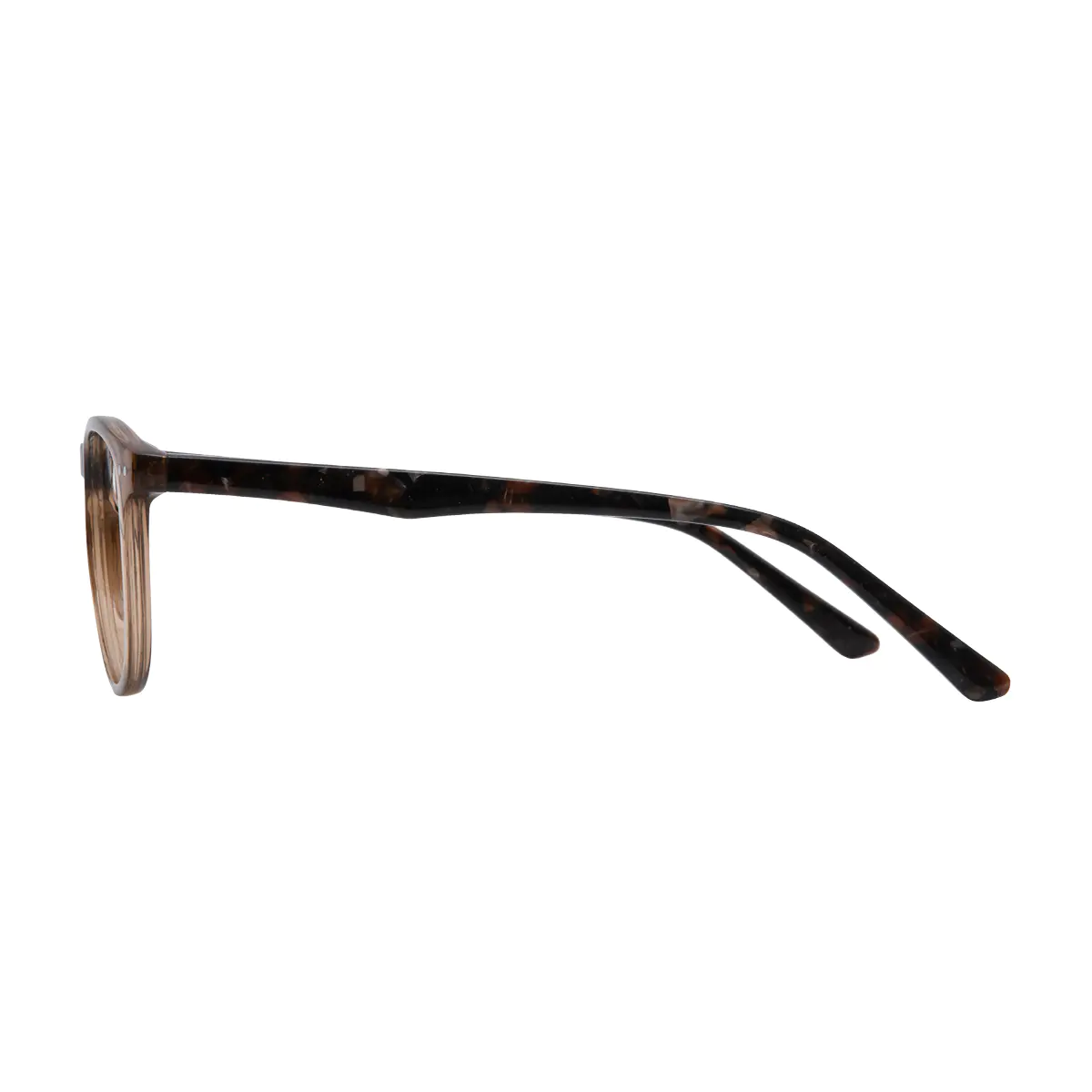 Round Transparent Brown Eyeglasses