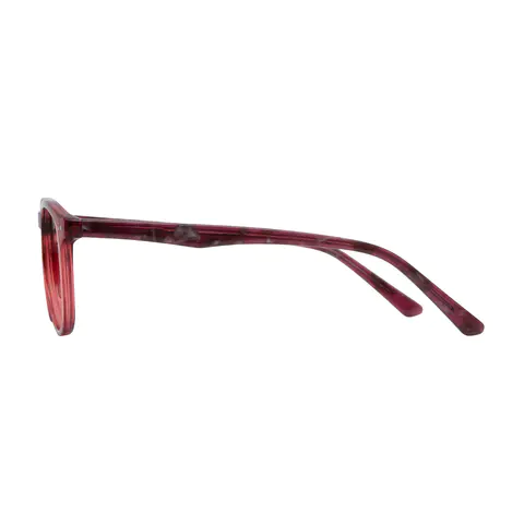 Round Transparent Red Eyeglasses