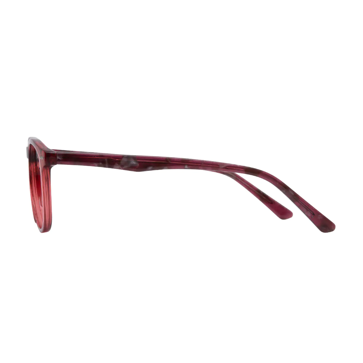 Round Transparent Red Eyeglasses